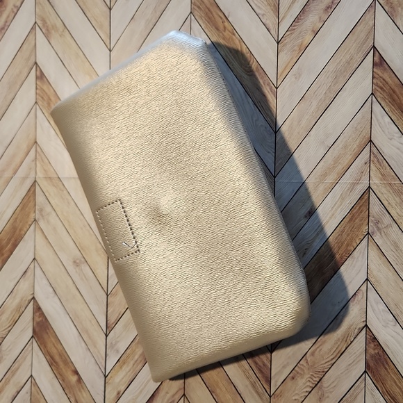 Gold Leather Clutch by Neiman Marcus - Picture 2 of 9